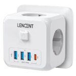 Práctico y funcional: LENCENT cubo enchufe 7 en 1 imprescindible en casa lencent-cubo-enchufe-7-en-1-portada
